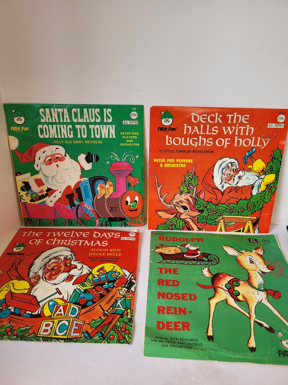 1960/70s Vintage Kids Peter Pan  Christmas Vinyl Record Set Of 4